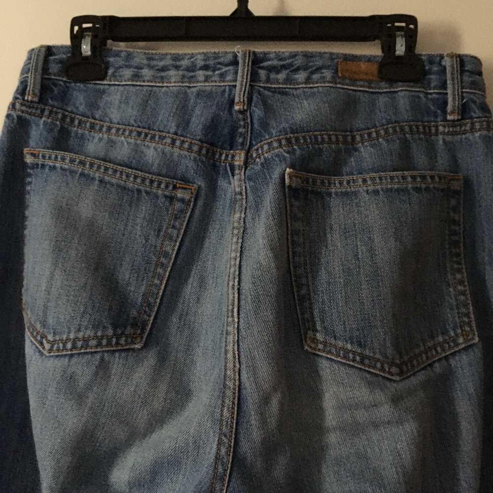 GRLFRND High-Rise Wide Leg Flare Jeans in Medium Blue - Picture 5 of 11